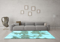 Machine Washable Abstract Light Blue Modern Rug, wshabs781lblu