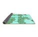 Sideview of Abstract Turquoise Modern Rug, abs781turq