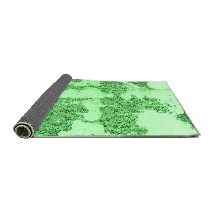 Sideview of Abstract Emerald Green Modern Rug, abs781emgrn