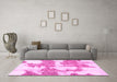 Machine Washable Abstract Pink Modern Rug in a Living Room, wshabs781pnk