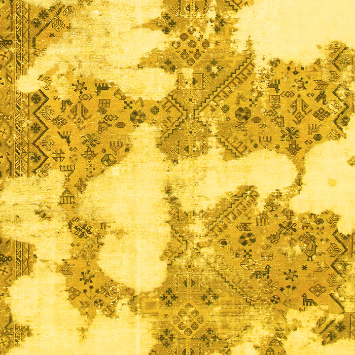 Machine Washable Abstract Yellow Modern Rug, wshabs781yw