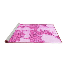 Sideview of Machine Washable Abstract Pink Modern Rug, wshabs781pnk