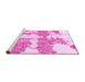 Sideview of Machine Washable Abstract Pink Modern Rug, wshabs781pnk