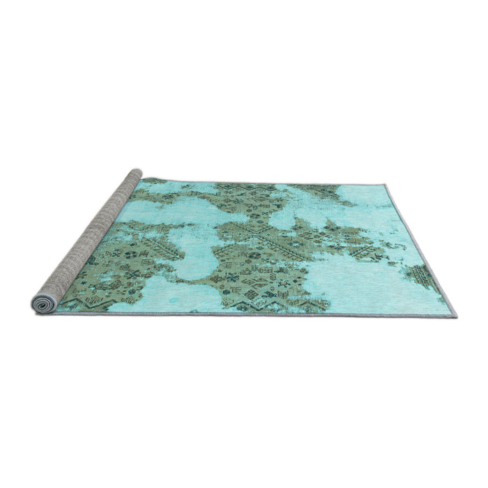 Sideview of Machine Washable Abstract Light Blue Modern Rug, wshabs781lblu