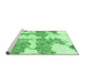 Sideview of Machine Washable Abstract Emerald Green Modern Area Rugs, wshabs781emgrn