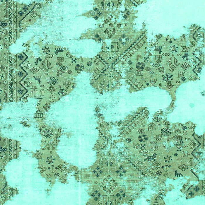 Machine Washable Abstract Turquoise Modern Area Rugs, wshabs781turq