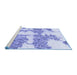 Sideview of Machine Washable Abstract Blue Modern Rug, wshabs781blu