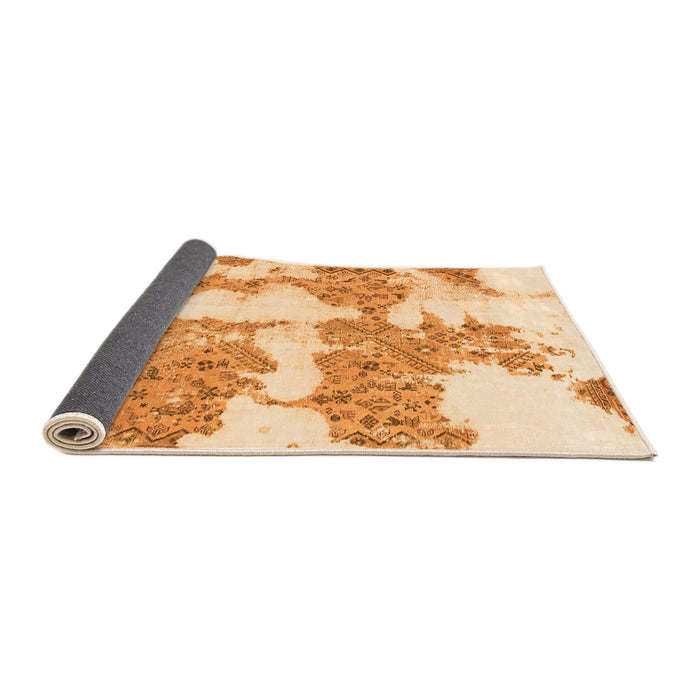 Sideview of Abstract Orange Modern Rug, abs781org