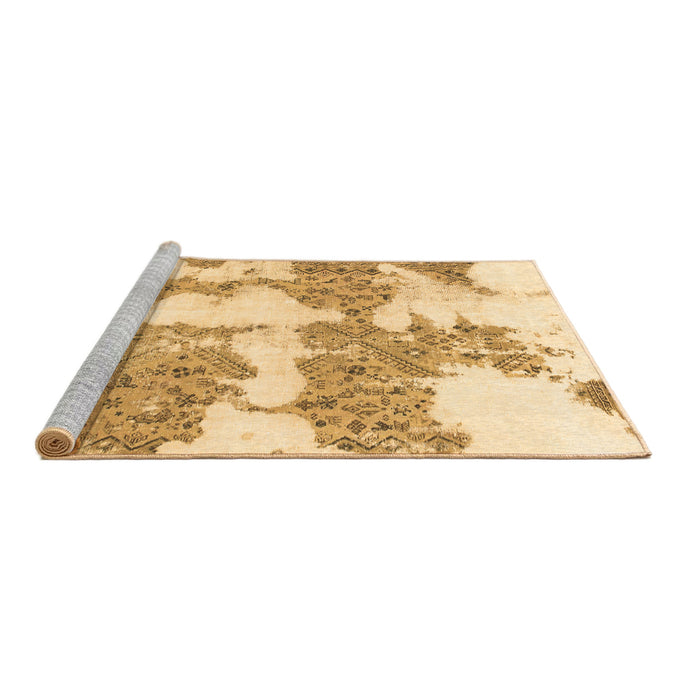 Sideview of Machine Washable Abstract Brown Modern Rug, wshabs781brn