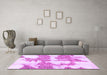 Machine Washable Abstract Purple Modern Area Rugs in a Living Room, wshabs781pur