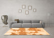 Machine Washable Abstract Orange Modern Area Rugs in a Living Room, wshabs781org