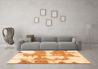 Machine Washable Abstract Orange Modern Rug, wshabs781org