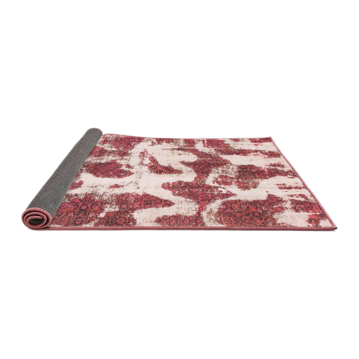 Sideview of Abstract Deep Rose Pink Modern Rug, abs782