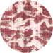 Round Abstract Deep Rose Pink Modern Rug, abs782