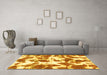 Machine Washable Abstract Yellow Modern Rug in a Living Room, wshabs782yw