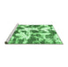 Sideview of Machine Washable Abstract Emerald Green Modern Area Rugs, wshabs782emgrn