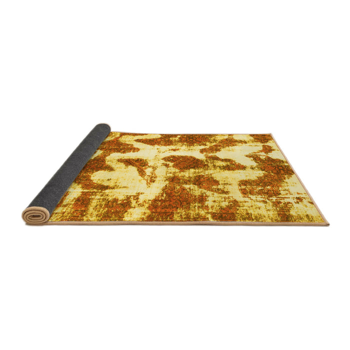 Sideview of Abstract Yellow Modern Rug, abs782yw