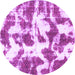 Round Abstract Purple Modern Rug, abs782pur