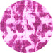 Round Abstract Pink Modern Rug, abs782pnk