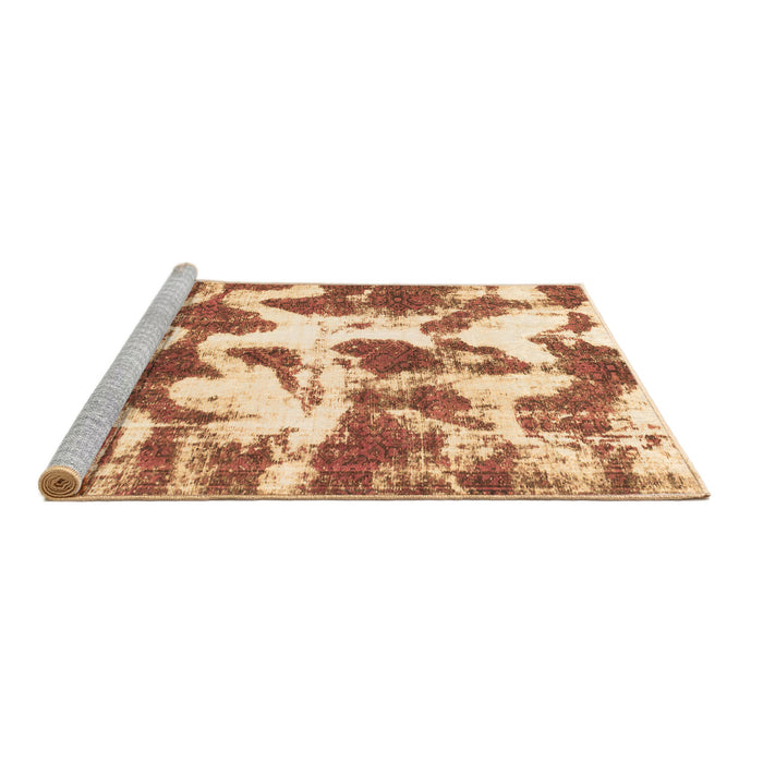 Sideview of Machine Washable Abstract Brown Modern Rug, wshabs782brn