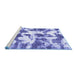 Sideview of Machine Washable Abstract Blue Modern Rug, wshabs782blu