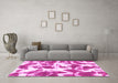 Machine Washable Abstract Pink Modern Rug in a Living Room, wshabs782pnk