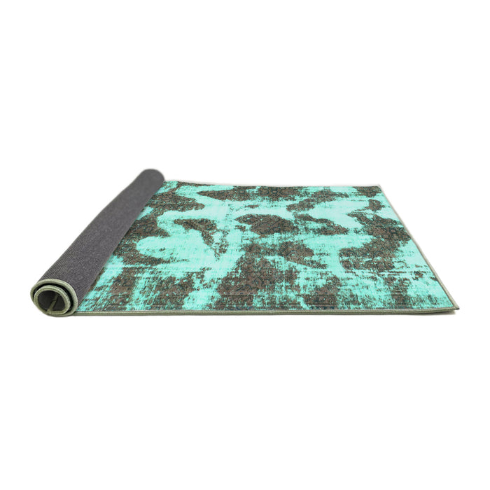 Sideview of Abstract Turquoise Modern Rug, abs782turq