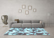Machine Washable Abstract Light Blue Modern Rug in a Living Room, wshabs782lblu