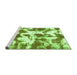 Sideview of Machine Washable Abstract Green Modern Area Rugs, wshabs782grn