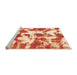 Sideview of Machine Washable Abstract Orange Modern Area Rugs, wshabs782org