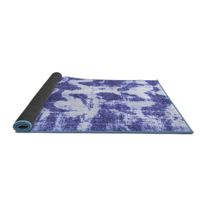 Sideview of Abstract Blue Modern Rug, abs782blu