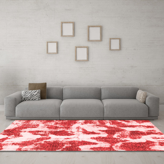 Modern Red Washable Rugs