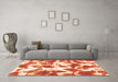 Machine Washable Abstract Orange Modern Area Rugs in a Living Room, wshabs782org