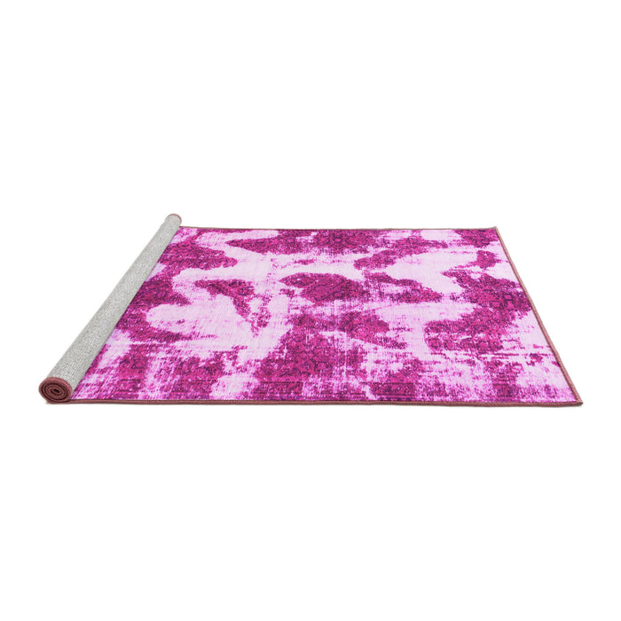 Sideview of Machine Washable Abstract Pink Modern Rug, wshabs782pnk