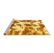 Sideview of Machine Washable Abstract Yellow Modern Rug, wshabs782yw