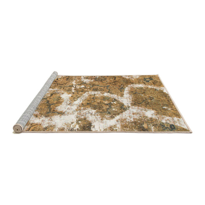 Sideview of Machine Washable Abstract Light Brown Rug, wshabs783