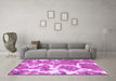 Machine Washable Abstract Purple Modern Area Rugs in a Living Room, wshabs783pur