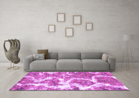 Machine Washable Abstract Purple Modern Rug, wshabs783pur