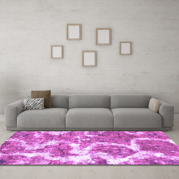 Machine Washable Abstract Purple Modern Area Rugs in a Living Room, wshabs783pur