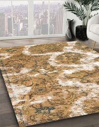 Abstract Light Brown Modern Rug, abs783