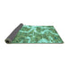 Sideview of Abstract Turquoise Modern Rug, abs783turq