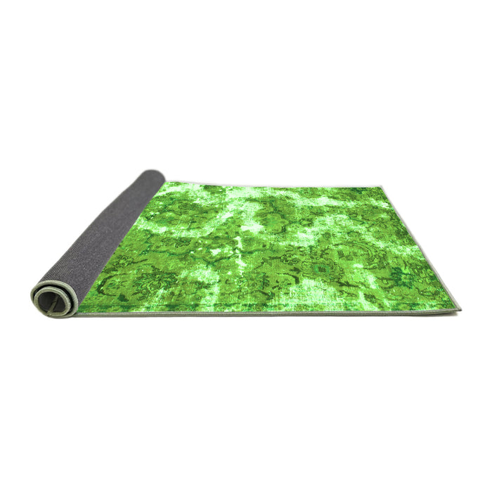 Sideview of Abstract Green Modern Rug, abs783grn