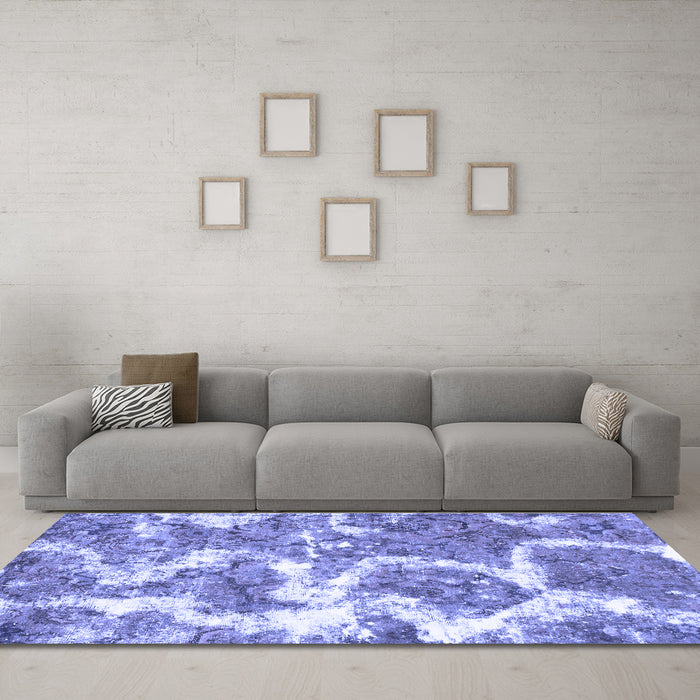 Machine Washable Abstract Blue Modern Rug in a Living Room, wshabs783blu