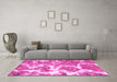 Machine Washable Abstract Pink Modern Rug in a Living Room, wshabs783pnk