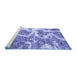 Sideview of Machine Washable Abstract Blue Modern Rug, wshabs783blu