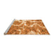 Sideview of Machine Washable Abstract Orange Modern Area Rugs, wshabs783org