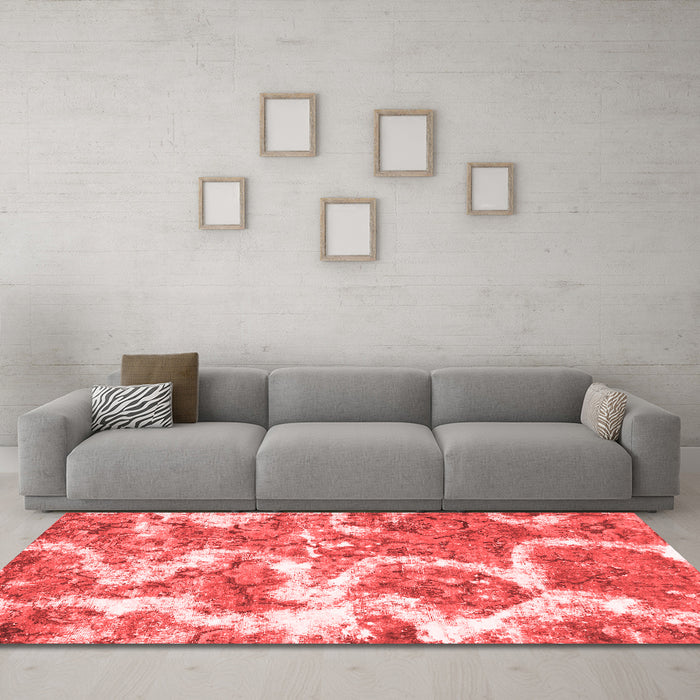 Modern Red Washable Rugs