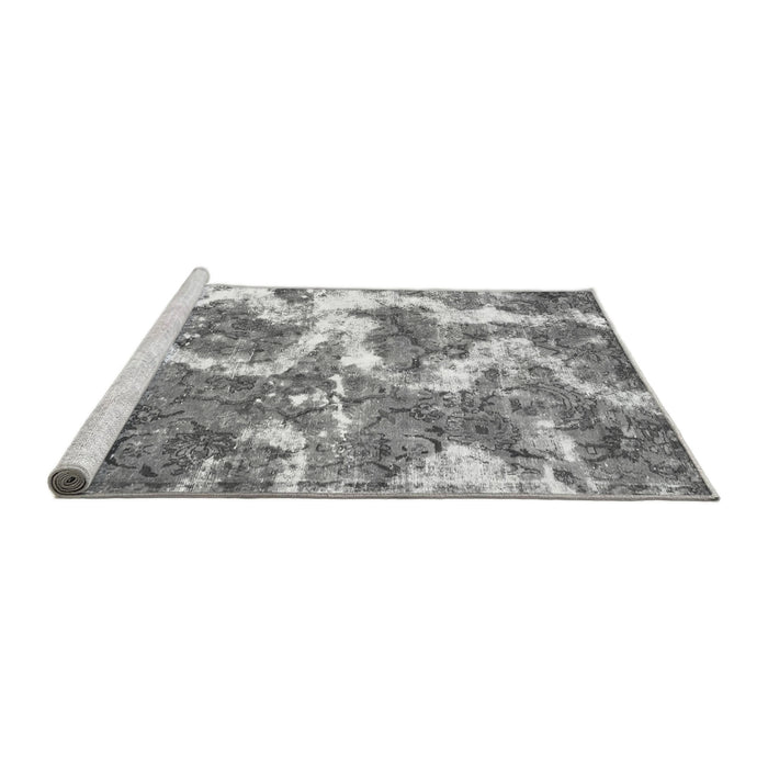 Sideview of Machine Washable Abstract Gray Modern Rug, wshabs783gry