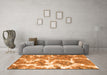 Machine Washable Abstract Orange Modern Area Rugs in a Living Room, wshabs783org