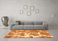 Machine Washable Abstract Orange Modern Rug, wshabs783org